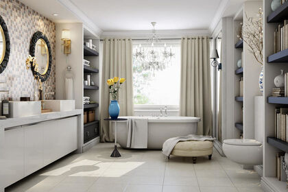 现代浴室设计好的公司——简约时尚的室内精装修设计效果图