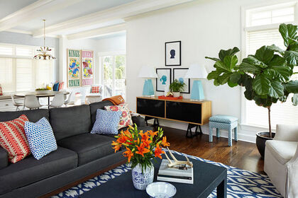 设计效果好的公司——灰色沙发居家生活装饰设计搭配效果图