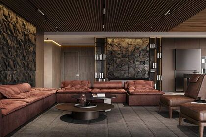 286㎡公寓 棕色+暗色调营造出舒适温馨的空间